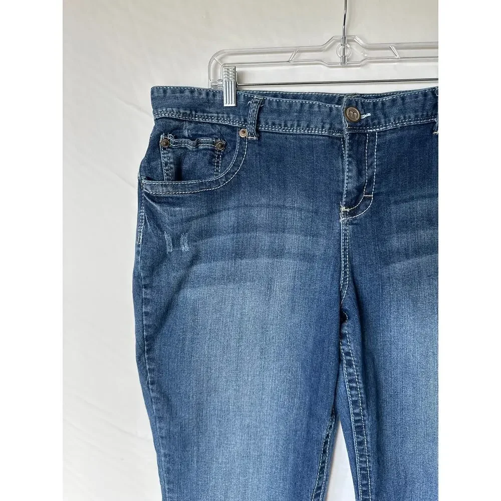 Maurices 🌿 Women’s Size 20 Long Jeans Medium Wash Stretch Denim - Picture 10 of 11